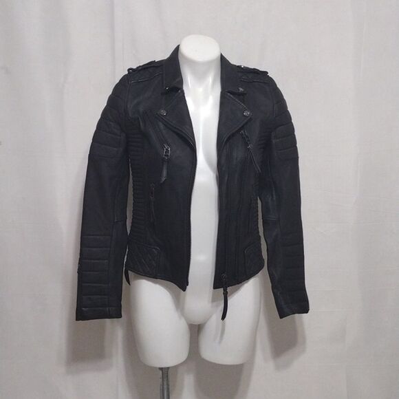 BODA SKINS N S Alexander Premium Black Leather Moto Jacket 2 Luxe Edgy Biker Fit - Picture 7 of 17